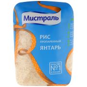 Крупа рис пропаренный ЯНТАРЬ Мистраль 900гр/12шт